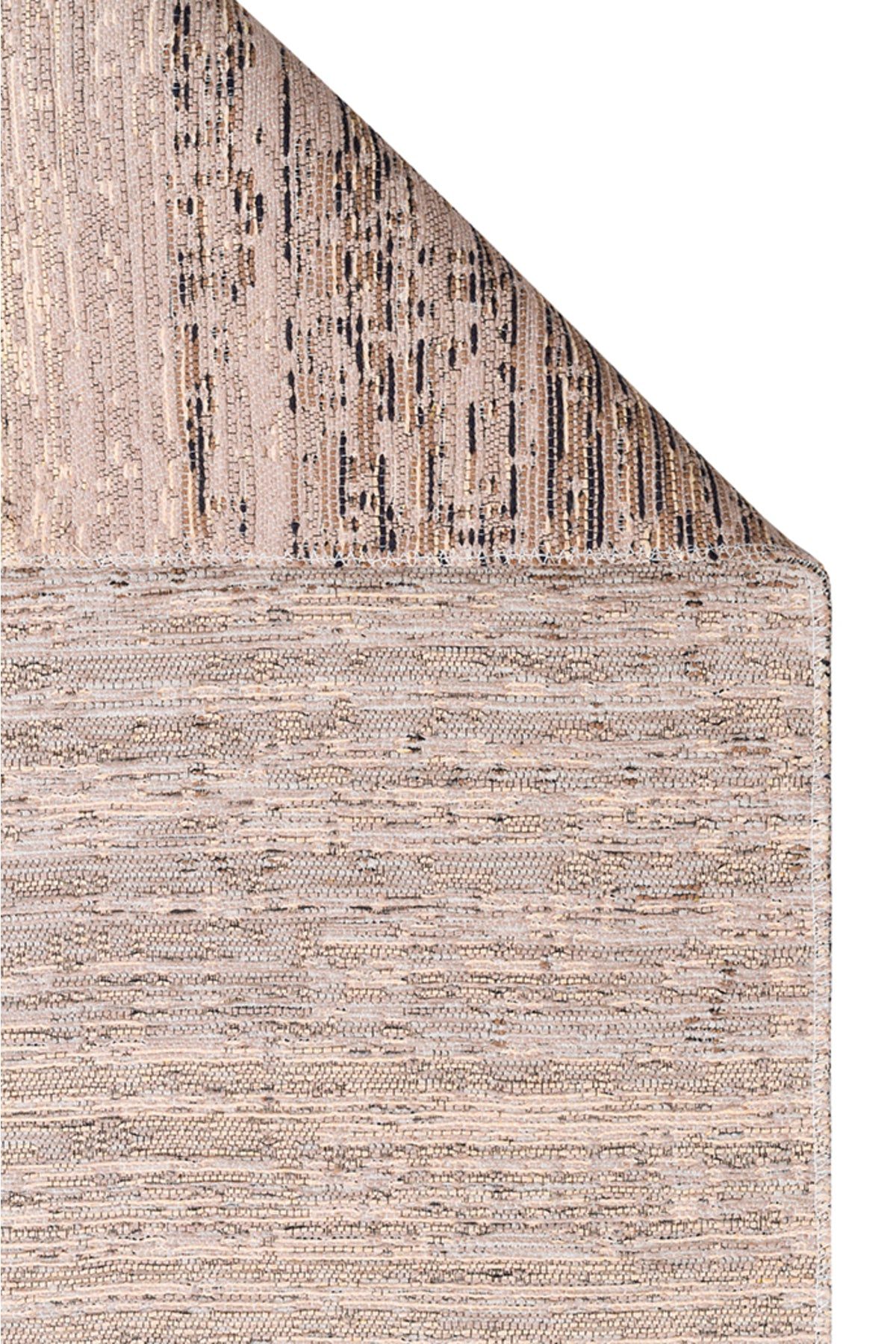 MİRA Bej Mavi Çift Taraflı Yıkanabilir Kilim Modern Ombre Renk Geçişli Polyester Şönil Kilim - Mavi