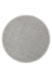 LESSI Grey Textured Non-Slip Round Base Rug Cotton Chenille Modern Living Room Kitchen Hallway Rug - Metallic