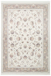 Safavi Cream Beige Ethnic Patterned Acrylic Fringed Vintage Tightly Woven Classic Living Room Rug