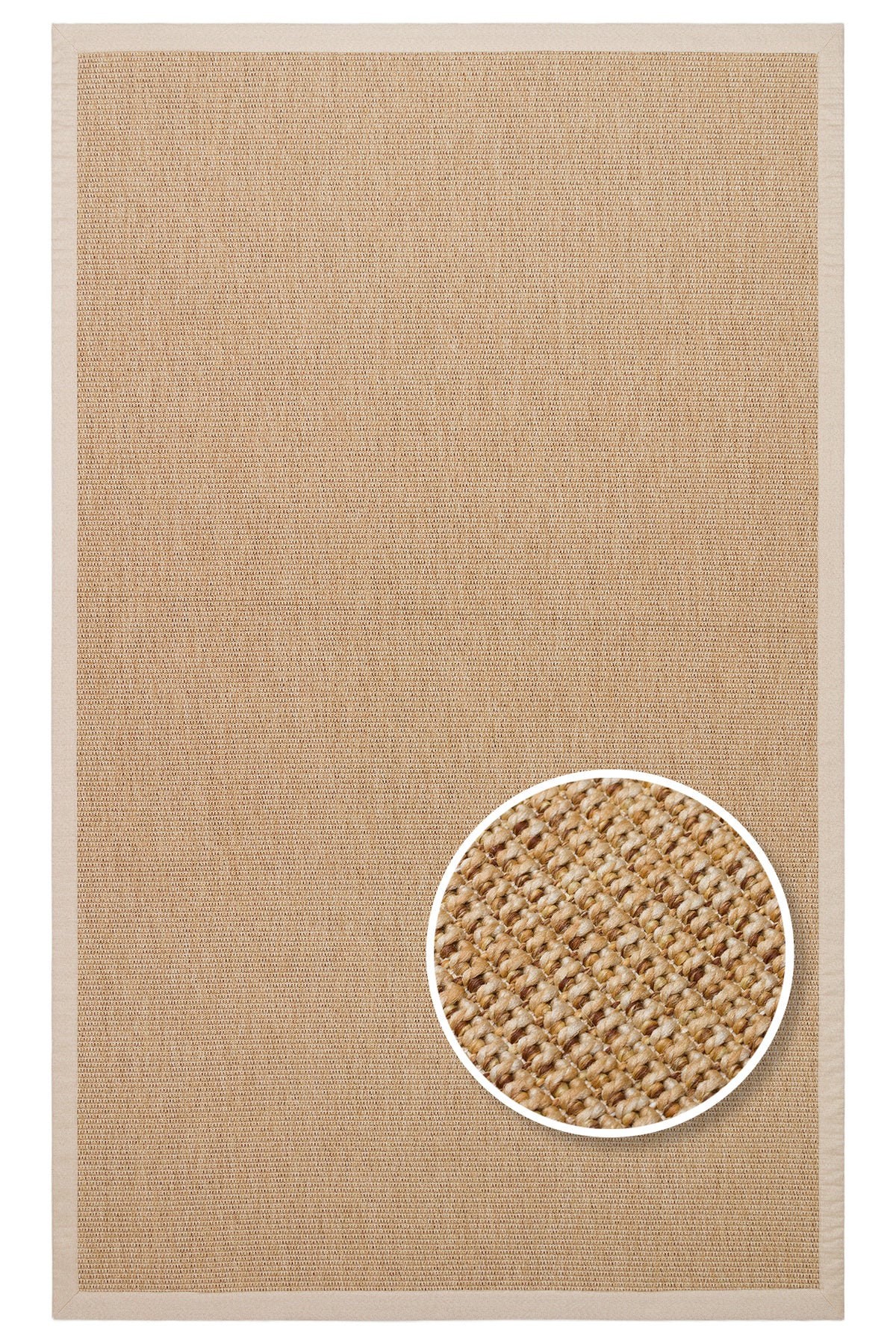 COSTA SISAL Bej Bordürlü Hav Vermez Modern Yatak Odası Mutfak Salon Kolay Temizlenebilir Kilim - Krem