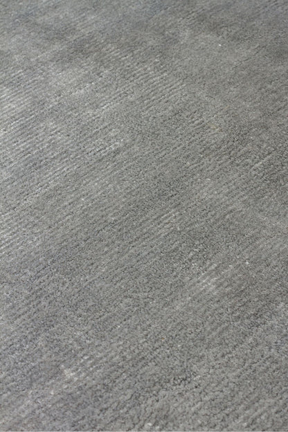 Alure Gri El Dokuma Saf Bambu Halı Lüks Yumuşak Minimalist Modern Salon ve Oturma Odası Halısı - Gri