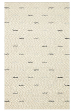 Emma Hand-Woven Ecru Gray Stripe Pattern Scandinavian Textured Wool Pileless Modern Living Room Rug