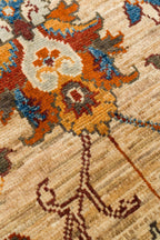 Sultani Bej El Dokuma Yün Halı Klasik Oryantal Çiçek Motifli Vintage Geleneksel Salon Halısı