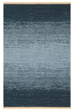 MİRA Anthracite Blue Double-Sided Washable Rug Modern Ombre Color Transition Polyester Chenille Rug - Navy Blue