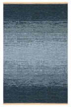 MİRA Antrasit Mavi Çift Taraflı Yıkanabilir Kilim Modern Ombre Renk Geçişli Polyester Şönil Kilim - Lacivert