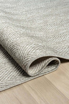 KORDANO Gri Balık Sırtı Dokulu Sisal Modern Kilim Kolay Temizlenebilir İskandinav Salon Halısı - Altın