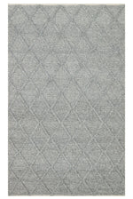 Emma Hand-Woven Gray Diamond Pattern Scandinavian Knitted Textured Wool Loop Pile Modern Living Room Rug
