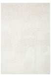 Royal White Geometric Patterned Shiny Viscose Modern Living Room Rug Soft