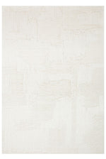 Royal White Geometric Patterned Shiny Viscose Modern Living Room Rug Soft
