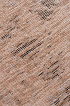LESSI Vizon Desenli Eskitme Kaymaz Yıkanabilir Tabanlı Kilim Şönil Pamuk Vintage Salon Halısı - Pembe