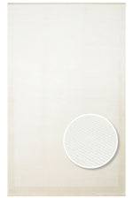 Alva Cream Solid Color Plain Modern Minimalist Framed Fringed Hallway, Living Room, Lounge Rug