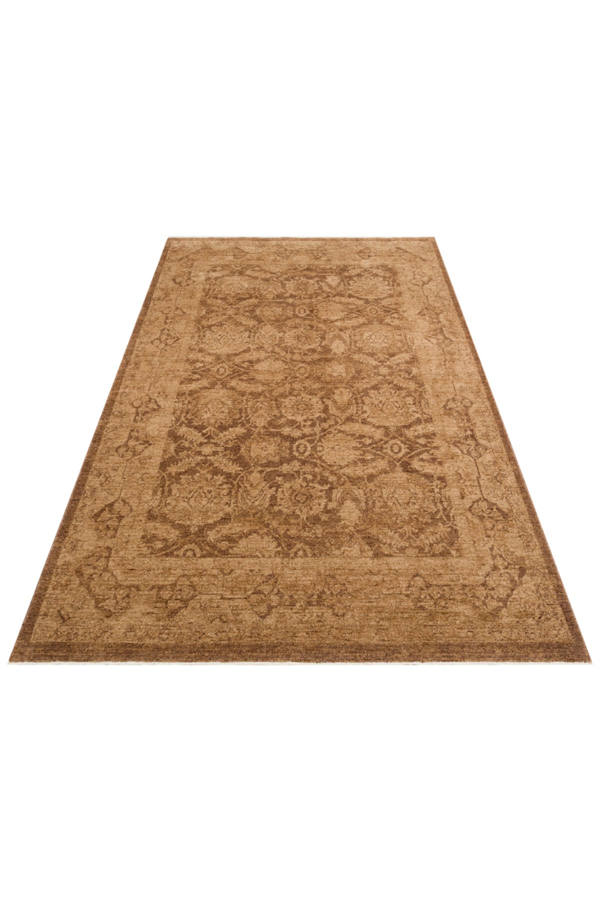 Antik Pers Vintage Bej Etnik Desenli Polyester Otantik Koridor Mutfak Yatak Odası Salon Halısı