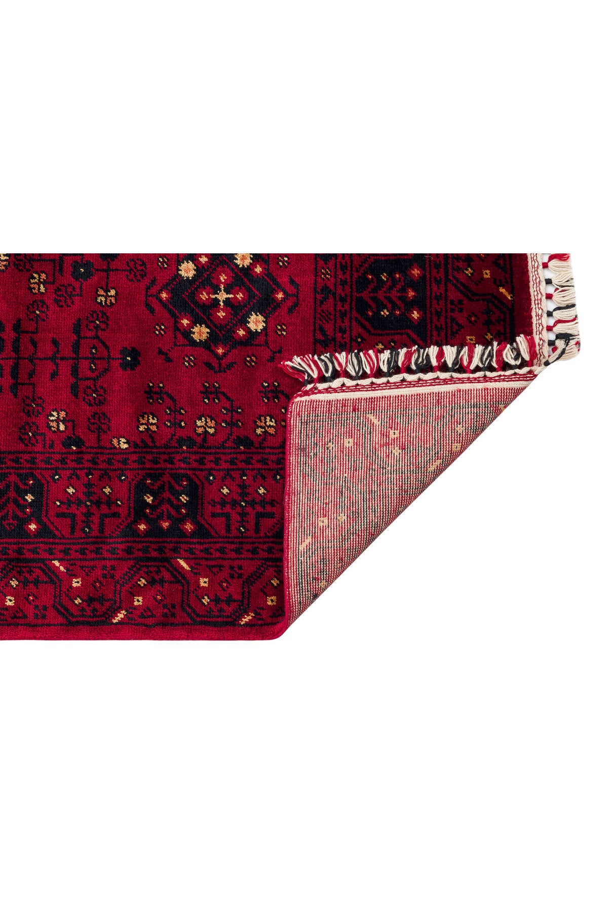 Sahra Nostaljik El Emeği Kırmızı Otantik Uşak Motifli Saçaklı Lüks Klasik Salon Halısı