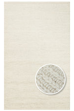 Emma Handwoven White Plain Scandinavian Braided Textured Wool Pileless Modern Bedroom Living Room Rug
