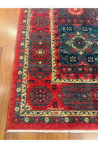 Memlük Desenli El Dokuma Halı Kırmızı Lacivert Yeşil Motifli Geleneksel Vintage Salon Halısı - Mor
