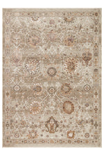 VALERIA Uşak Patterned Cream Gold Ethnic Polyester Textured Tightly Woven Classic Modern Living Room Rug