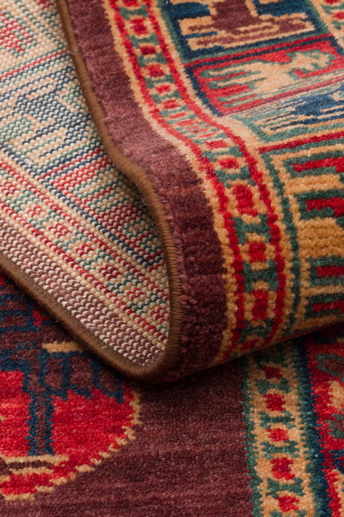 Rönesans El Emeği Anadolu Desen Kahverengi Kırmızı Retro Yün Geleneksel Dokuma Otantik Salon Halısı