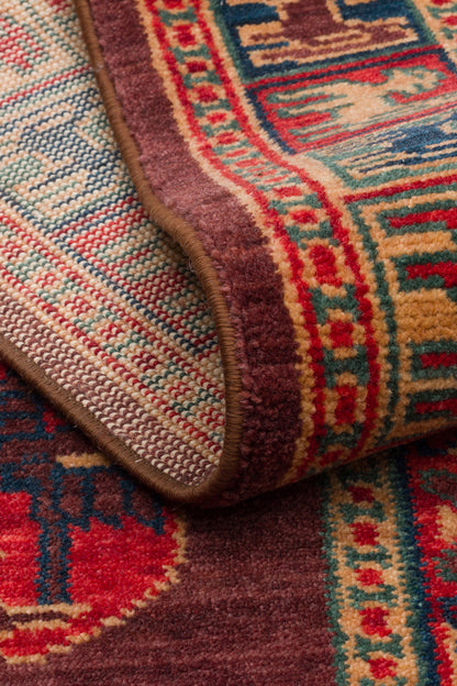 Rönesans El Emeği Anadolu Desen Kahverengi Kırmızı Retro Yün Geleneksel Dokuma Otantik Salon Halısı