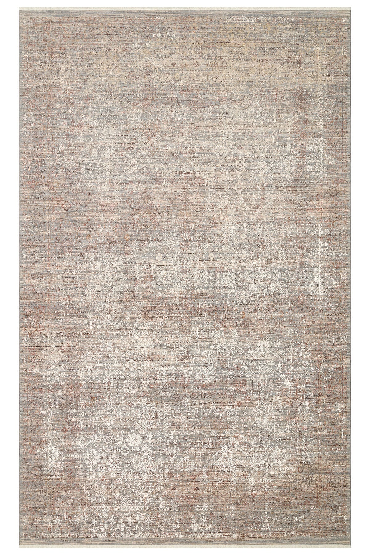 Patina Klasik Vintage Kabartmalı Bej Sık Otantik Dokuma Yumuşak Dokulu Modern Dekoratif Salon Halısı