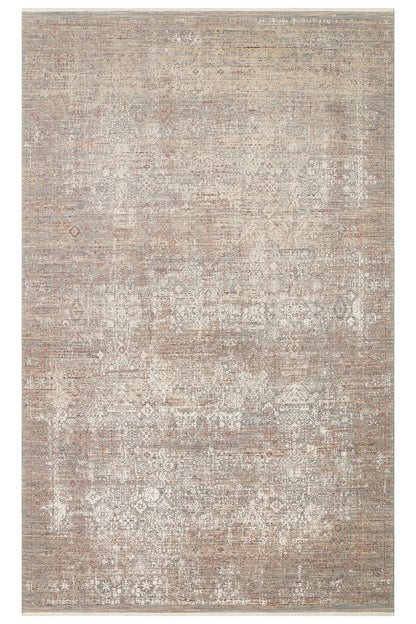 Patina Klasik Vintage Kabartmalı Bej Sık Otantik Dokuma Yumuşak Dokulu Modern Dekoratif Salon Halısı