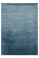 Luma Mavi Tek Renk Sade Saf Bambu Doğal Malzeme Halı Minimalist Parlak Modern Lüks Salon Halısı