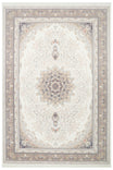 Safavi Classic Ethnic Pattern Cream Beige Acrylic Fringed Vintage Tightly Woven Modern Living Room Rug