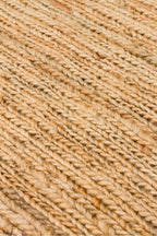 Jutte El Dokuma Organik Jüt Halı Doğal Görünümlü Dayanıklı Kalın Dokulu Lüks Salon Yatak Odası Halı - Natural