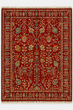 Sultani Kırmızı El Dokuma Halı Geleneksel Anadolu Desenli Vintage Dekoratif Yün Salon Halısı - Turuncu