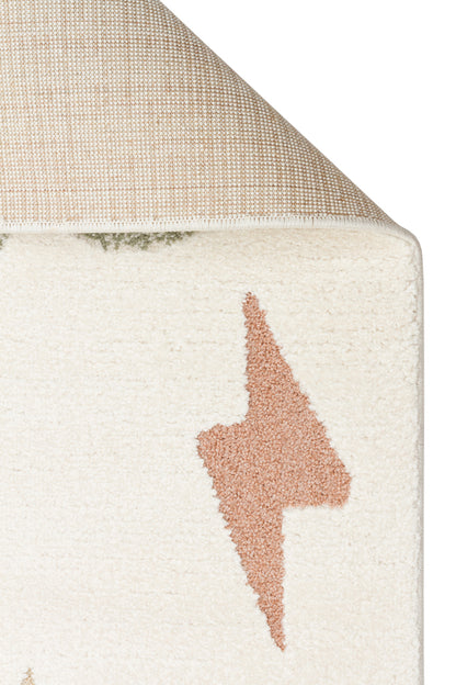 Petit Renkli Desenli Toz Vermeyen Yumuşak Dokulu Makinede Yıkanabilir Bebek ve Çocuk Odası Halısı - Turuncu