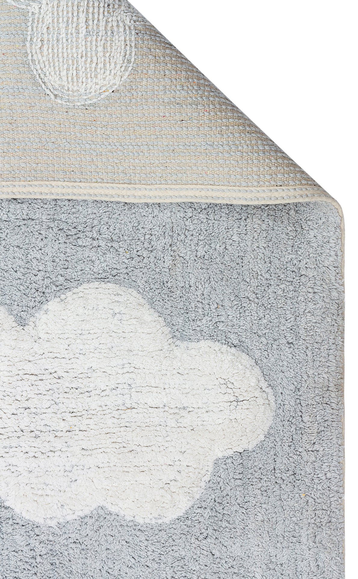 Bonny Mavi Desenli Pamuk İçerikli Yıkanabilir Kaydırmaz Taban Yumuşak Yüzeyli Çocuk Odası Halısı - Mavi