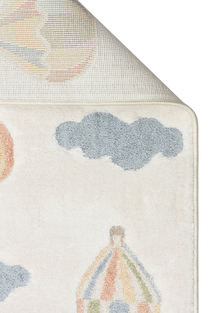 Picco Renkli Desenli Yıkanabilir Hav Vermeyen Toz Tutmayan Yumuşak Dokulu Bebek, Çocuk Odası Halısı - Mavi