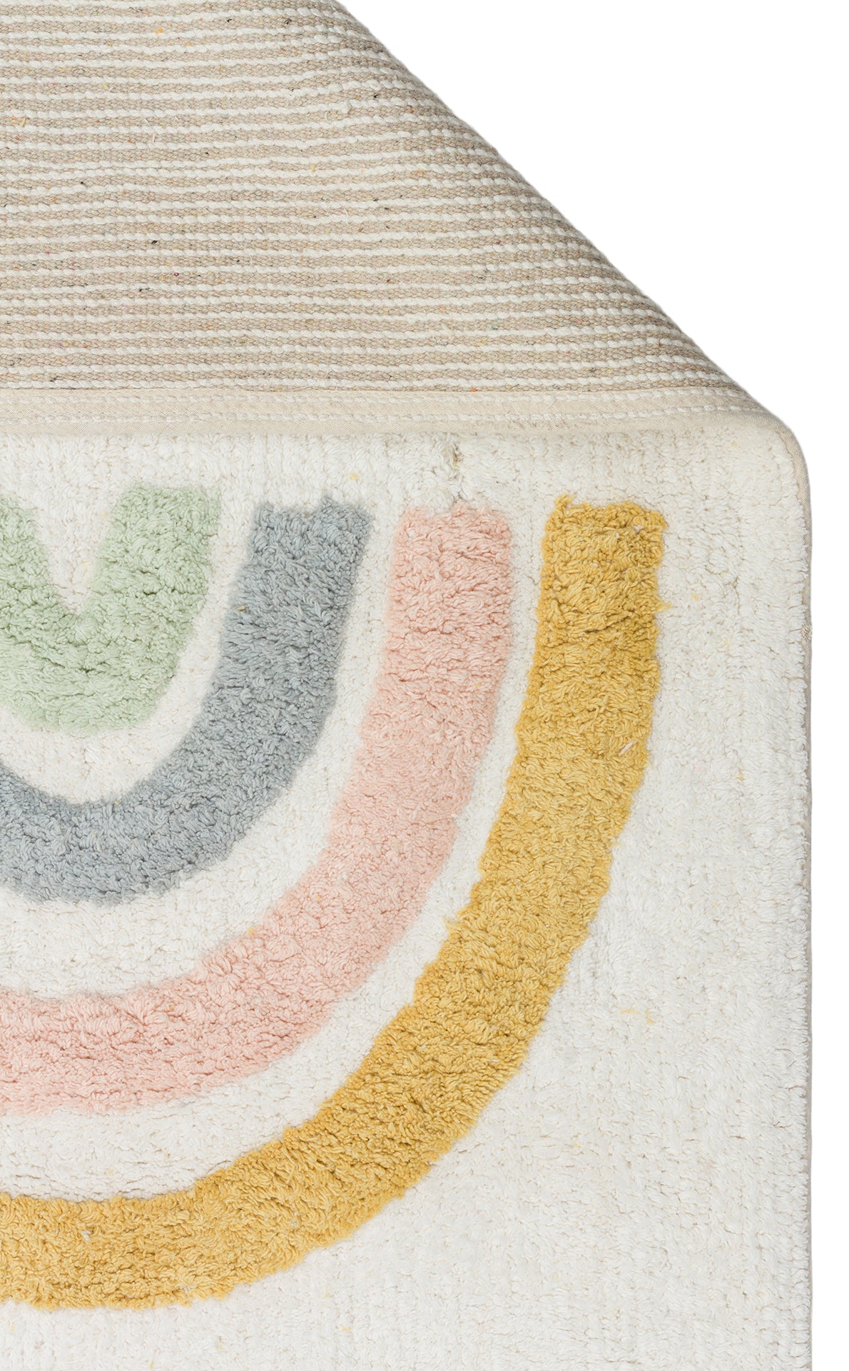 Bonny Gökkuşağı Desenli Yıkanabilir Kaydırmaz Taban Yumuşak Yüzeyli Çocuk Odası Halısı - Sarı