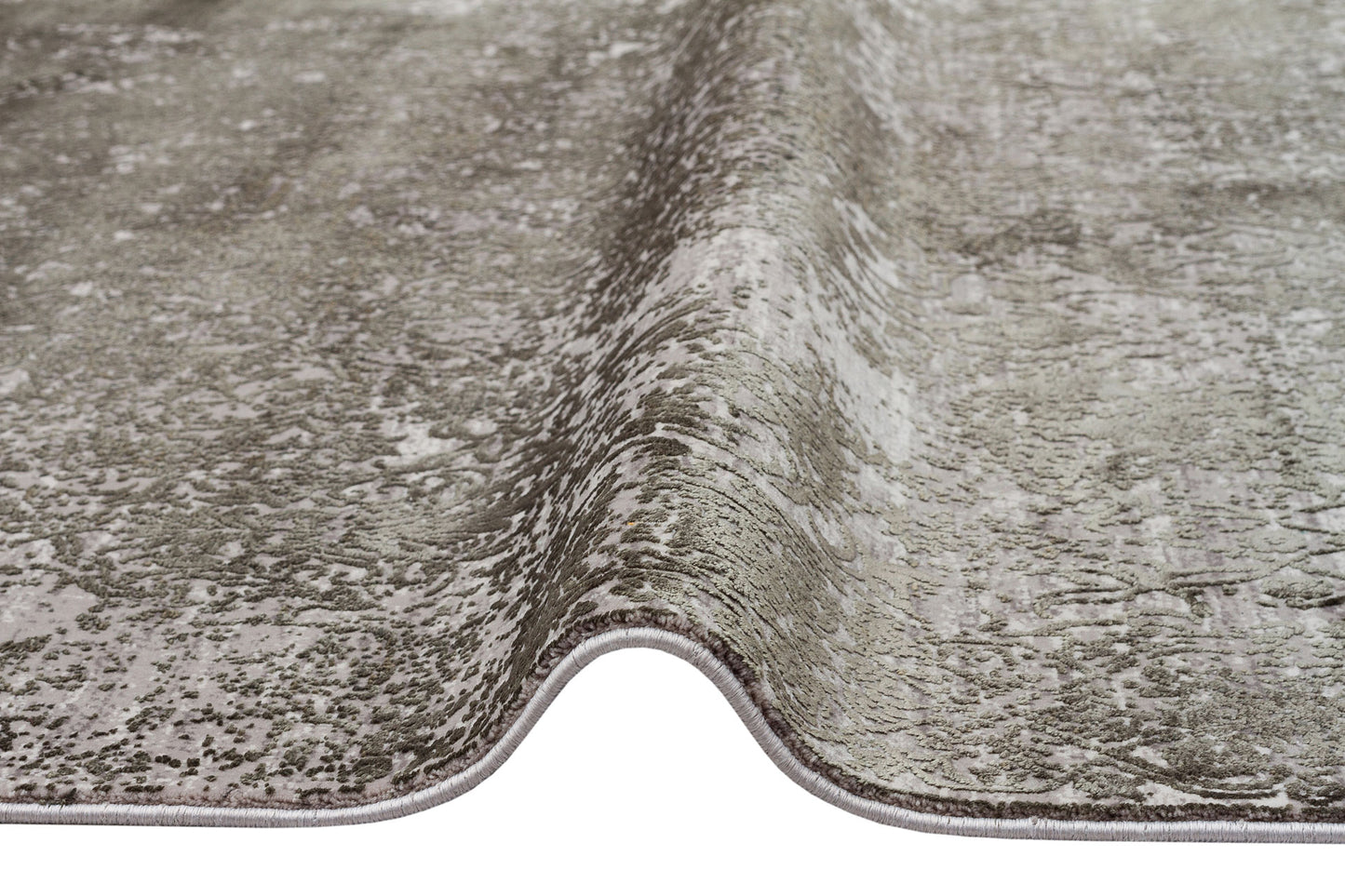 Lidya Dyed Green Vintage Overdyed Living Room Rug, Textured, Shiny, Tightly Woven, Classic Decorative Design