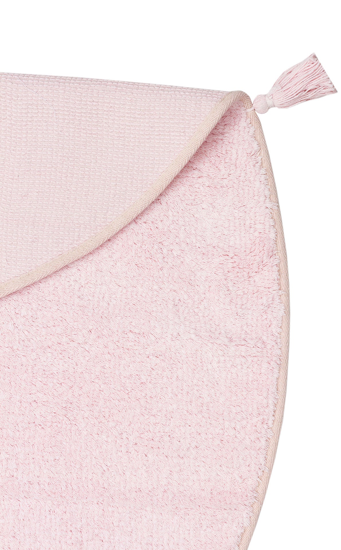 Bonny Plain Pink Round Minimalist Washable Non-Slip Soft Surface Kids Room Rug - Red