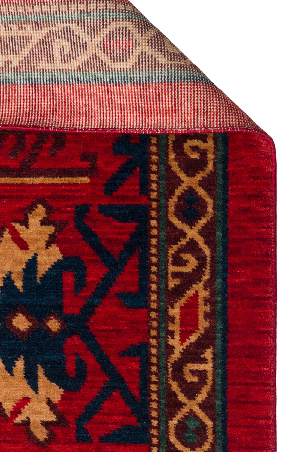 Rönesans El Emeği Etnik Motifli Vintage Kırmızı Yün Geleneksel Desenli Saçaklı Retro Salon Halısı