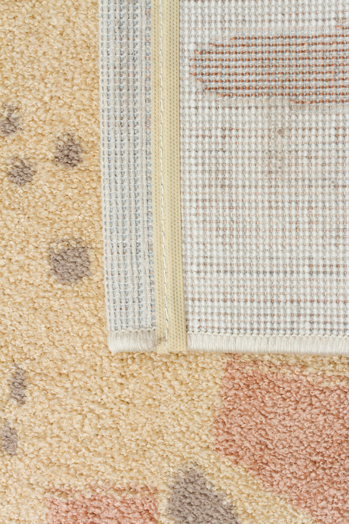 Picco Colorful Patterned Washable, Non-shedding, Dust-Resistant, Soft Textured Children's Room Rug - Orange