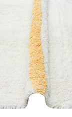 Bonny Children's Room Rug, Striped, Multicolored, Washable, Non-Slip, Cotton, Soft Surface - Ecru