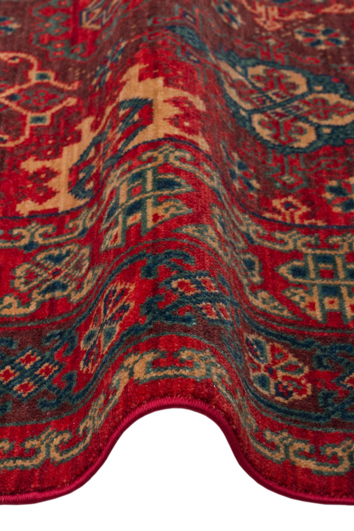 Rönesans El Emeği Anadolu Motifli Kırmızı Yün Geleneksel Desen Retro Otantik Salon Halısı