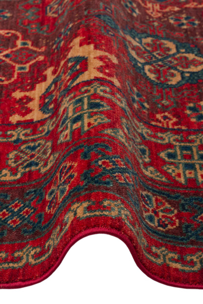 Rönesans El Emeği Anadolu Motifli Kırmızı Yün Geleneksel Desen Retro Otantik Salon Halısı