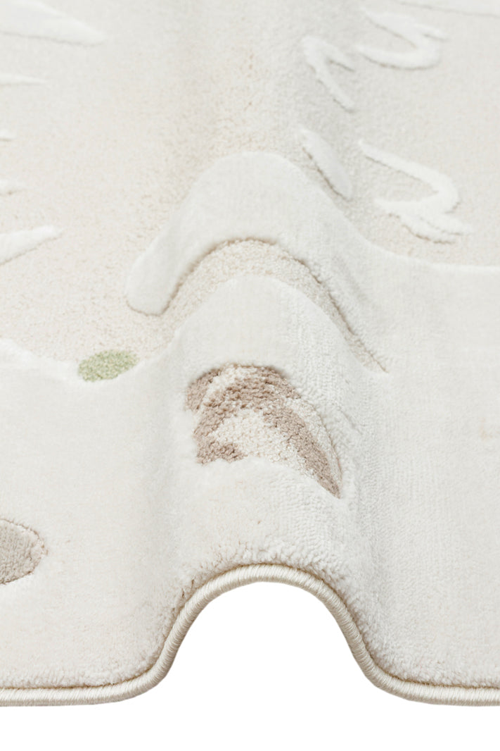 Picco Renkli Figürlü Yıkanabilir Hav Vermeyen Toz Tutmayan Yumuşak Dokulu Çocuk Odası Halısı - Beyaz