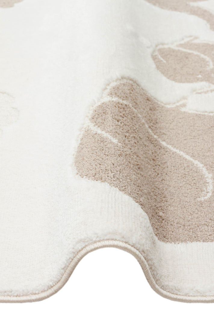 Picco Krem Rengi Figürlü Yıkanabilir Hav Vermeyen Çocuk Odası Halısı Toz Tutmayan Yumuşak Dokulu - Bej