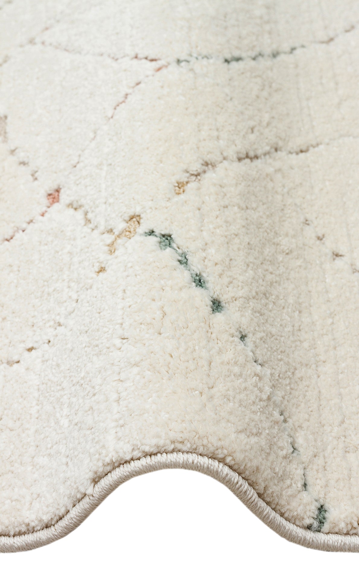 Petit Renkli Çizgili Toz Vermeyen Yumuşak Dokulu Makinede Yıkanabilir Bebek ve Çocuk Odası Halısı - Krem