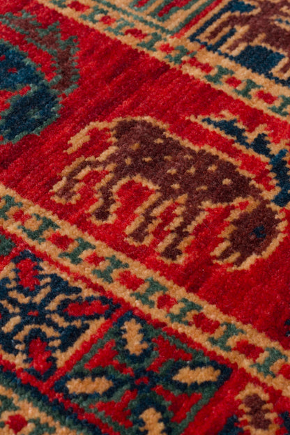 Rönesans El Emeği Anadolu Desen Kahverengi Kırmızı Retro Yün Geleneksel Dokuma Otantik Salon Halısı