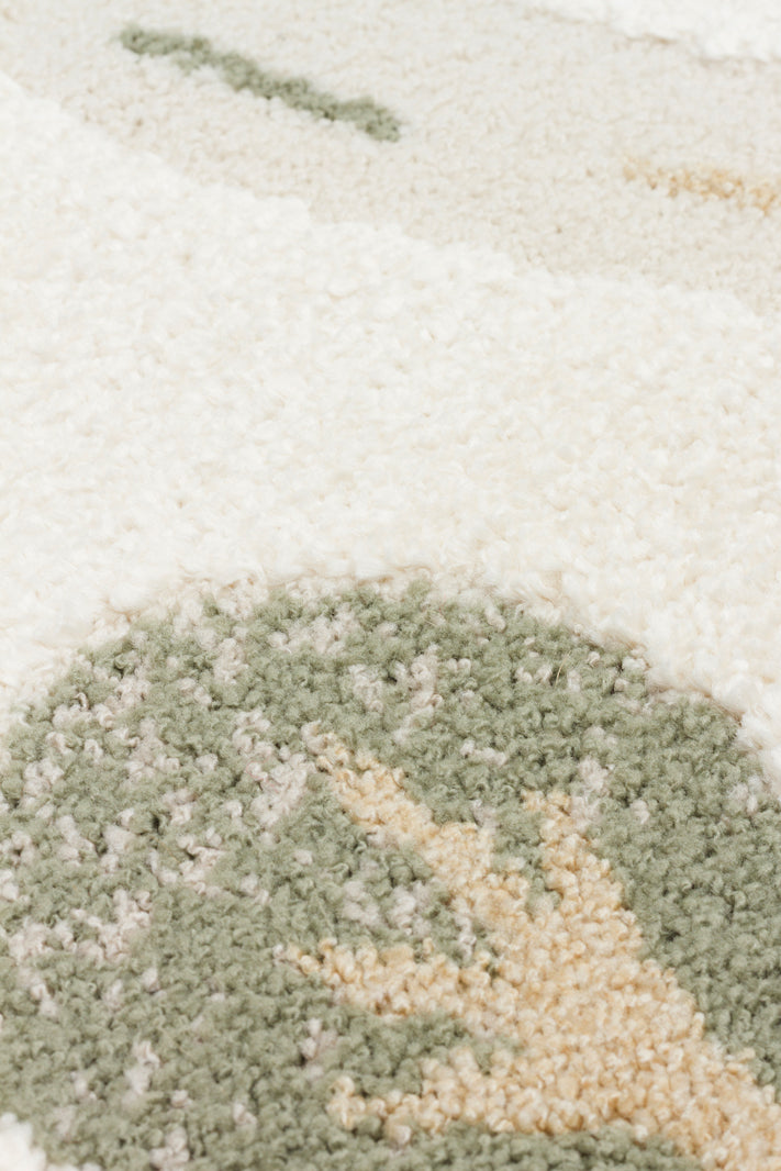 Petit Toz Vermeyen Renkli Desenli Yumuşak Dokulu Makinede Yıkanabilir Bebek ve Çocuk Odası Halısı - Kırmızı