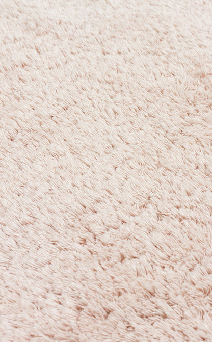 Bonny Düz Bej Rengi Yuvarlak Minimal Yıkanabilir Kaydırmaz Taban Yumuşak Yüzeyli Çocuk Odası Halısı