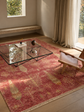 Efsun Handmade Tree of Life Patterned Red Lyocell Special Loom Uşak Design Fringed Living Room Rug