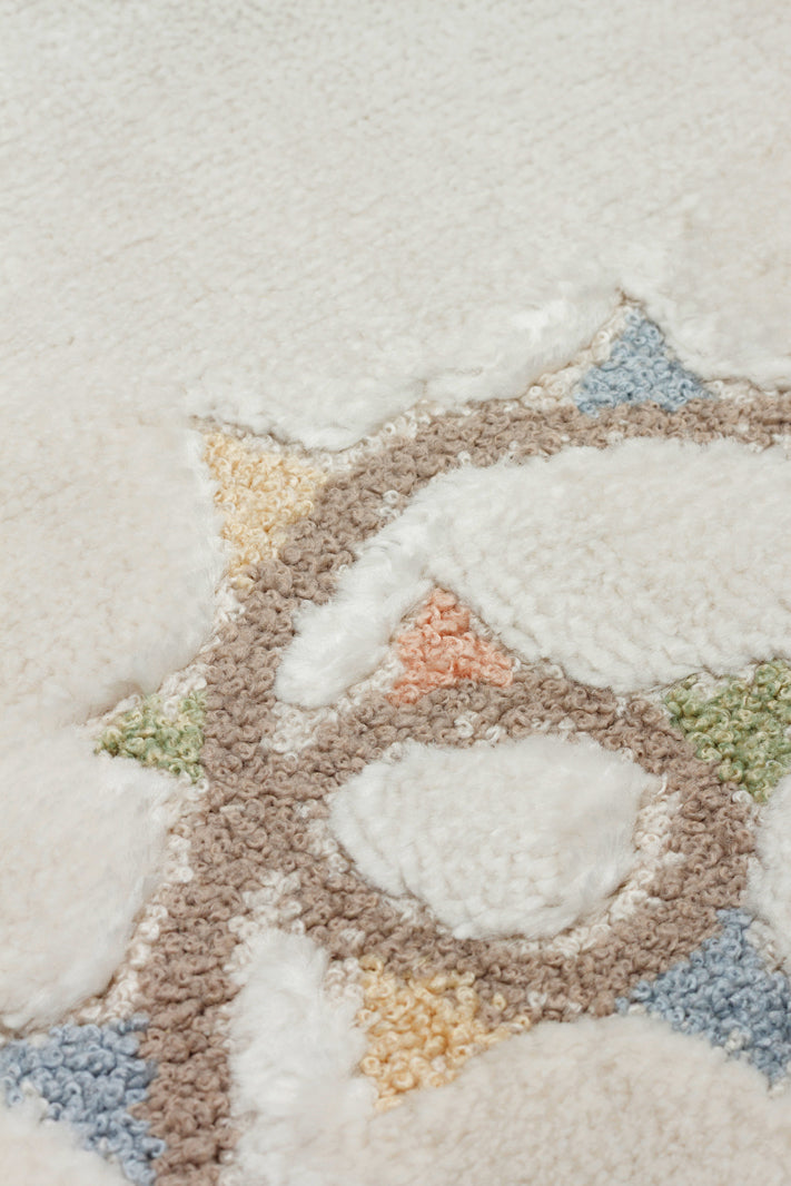 Picco Renkli Desenli Yıkanabilir Hav Vermeyen Toz Tutmayan Yumuşak Dokulu Bebek, Çocuk Odası Halısı - Mavi