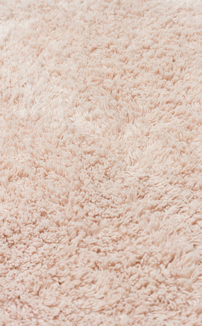 Bonny Düz Bej Rengi Yuvarlak Minimal Yıkanabilir Kaydırmaz Taban Yumuşak Yüzeyli Çocuk Odası Halısı