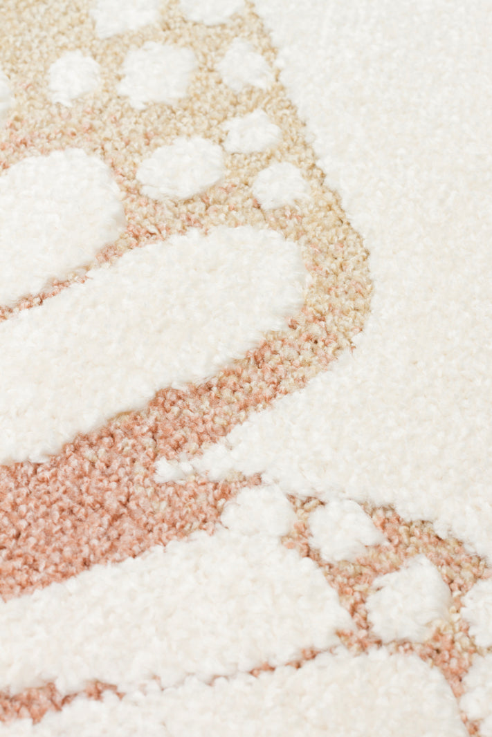 Petit Renkli Kelebek Desenli Toz Vermeyen Yumuşak Dokulu Makinede Yıkanabilir Çocuk Odası Halısı - Yeşil