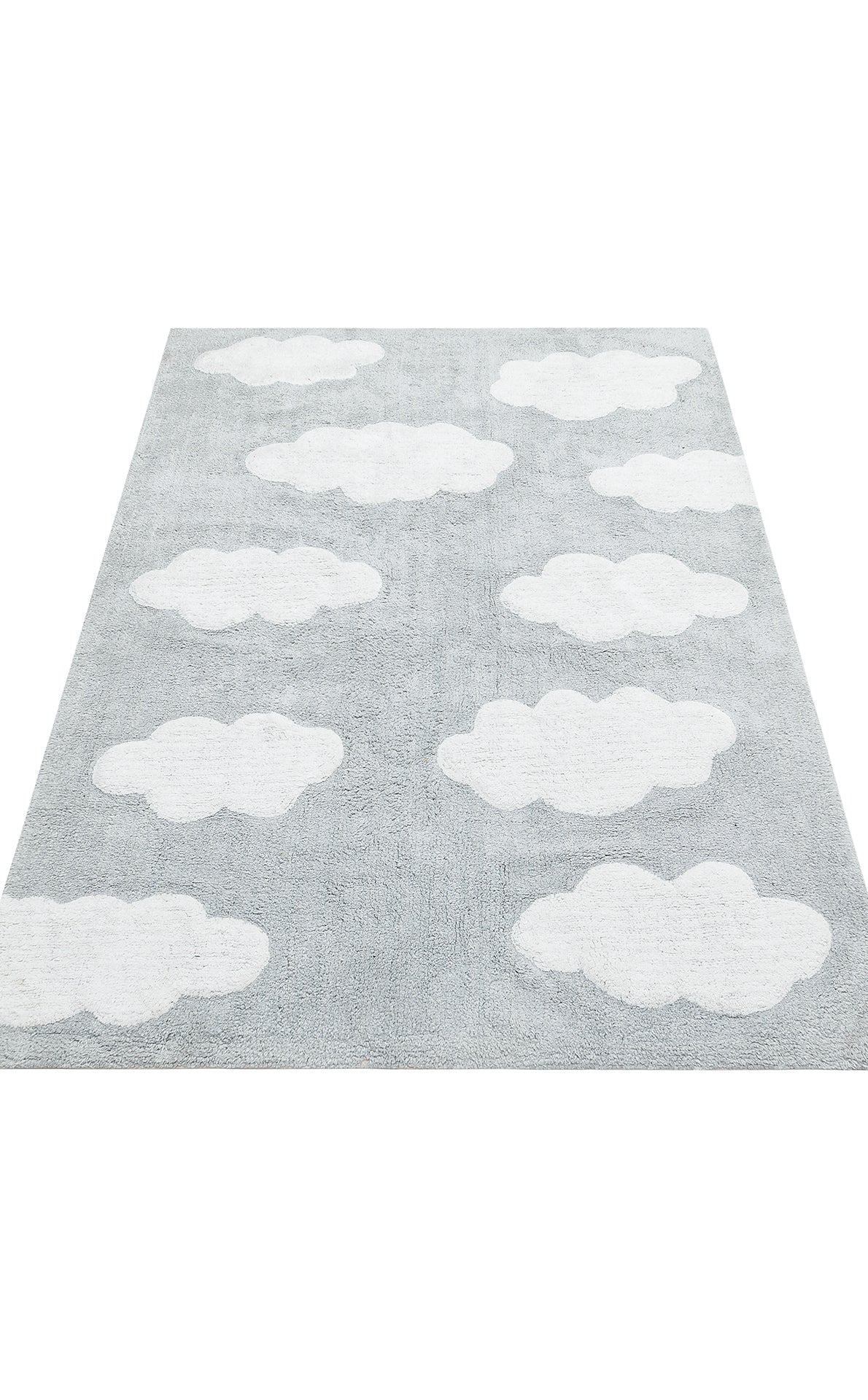 Bonny Mavi Desenli Pamuk İçerikli Yıkanabilir Kaydırmaz Taban Yumuşak Yüzeyli Çocuk Odası Halısı - Mavi